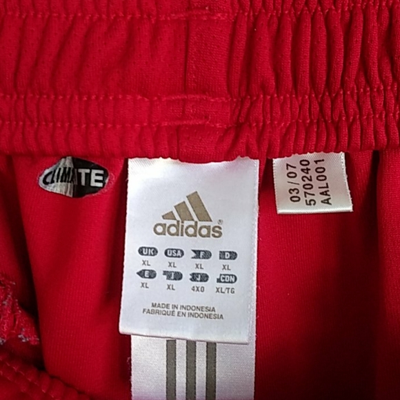 Men's Red Adidas Climalite Shorts Size XL - Picture 3 of 5